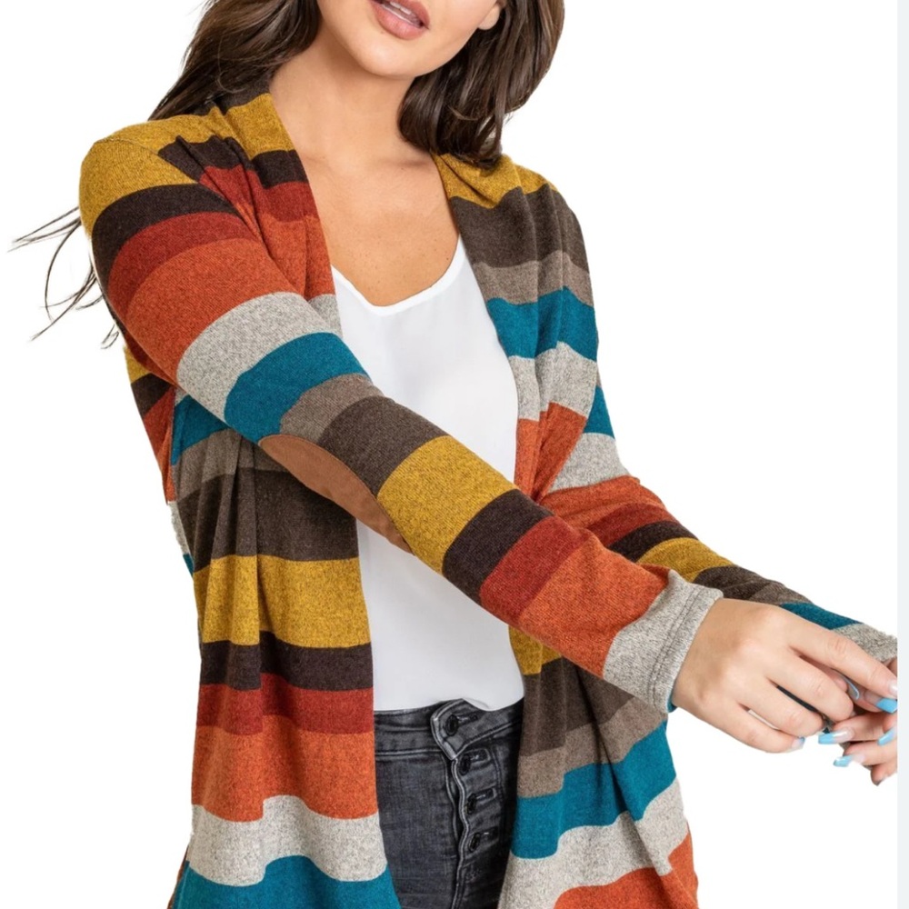 Colorful‎ Striped Women's Cardigan by - Ecowish